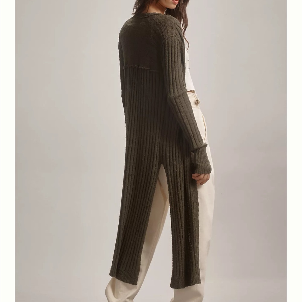LAST ONE 😫NWT Anthropologie PILCRO Gauzy DUSTER long cardigan 💚 - Picture 2 of 10